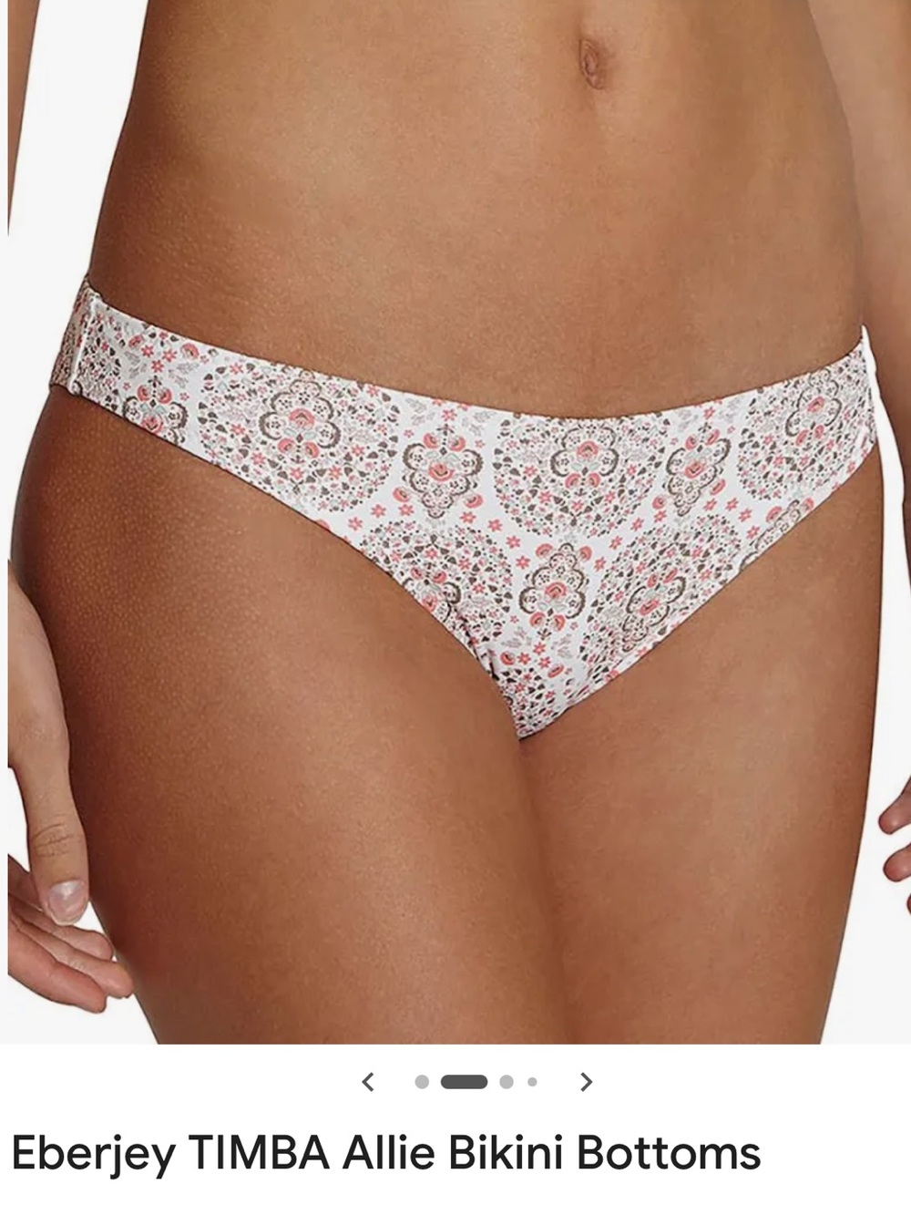 Eberjey Bikini Bottoms Large Timba‎ Ruched Back Boho Chic Coquette New with Tag